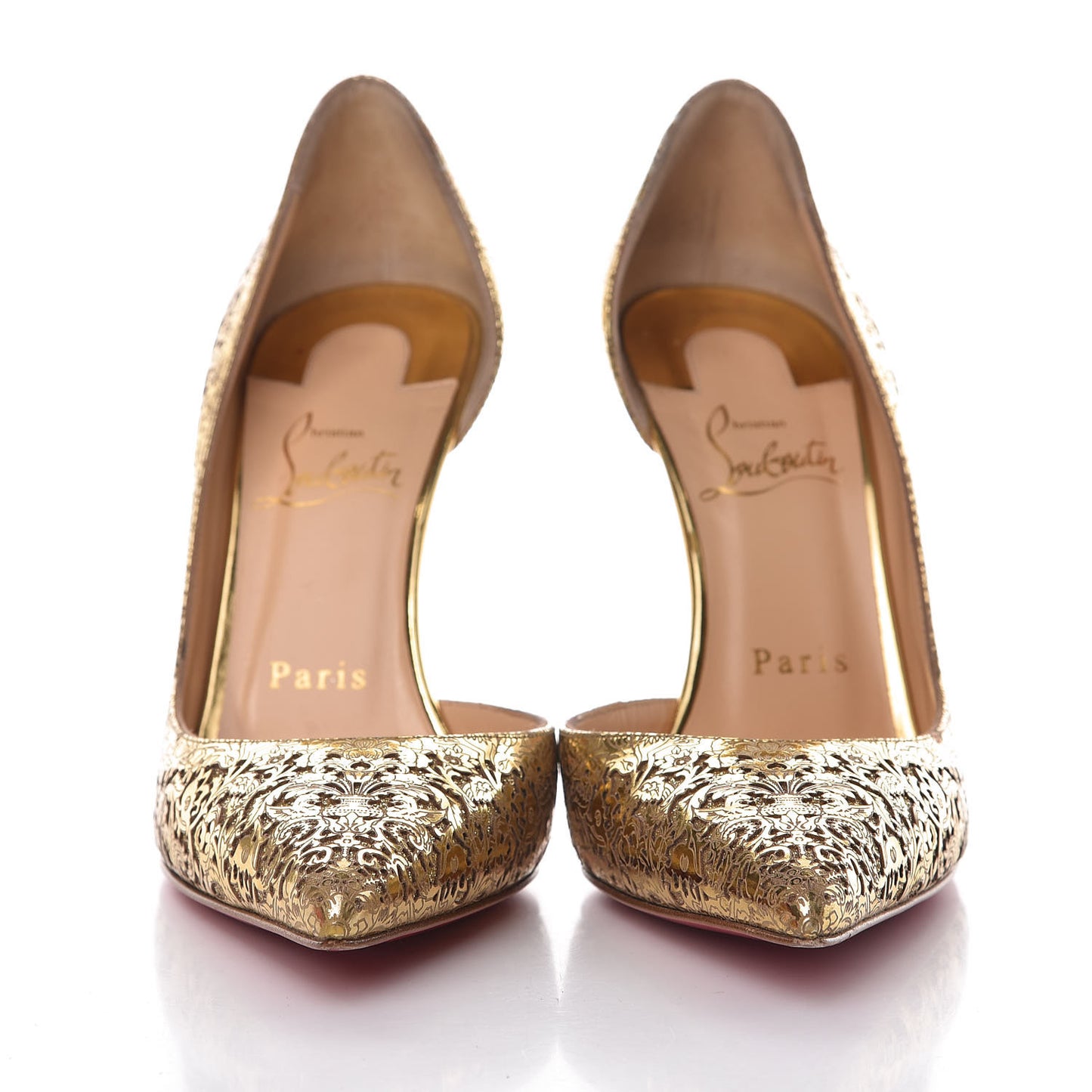 Patent Laser Cut Iriza 100 Pumps 36.5 Gold
