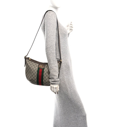 Gucci GG Supreme Monogram Web Small Ophidia Half Moon Hobo Brown 2 of 11