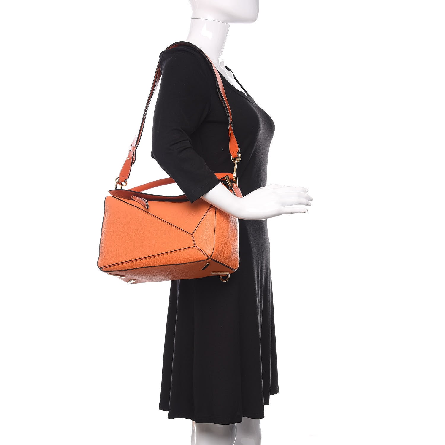 Loewe Calfskin Medium Puzzle Bag Orange 2 of 10
