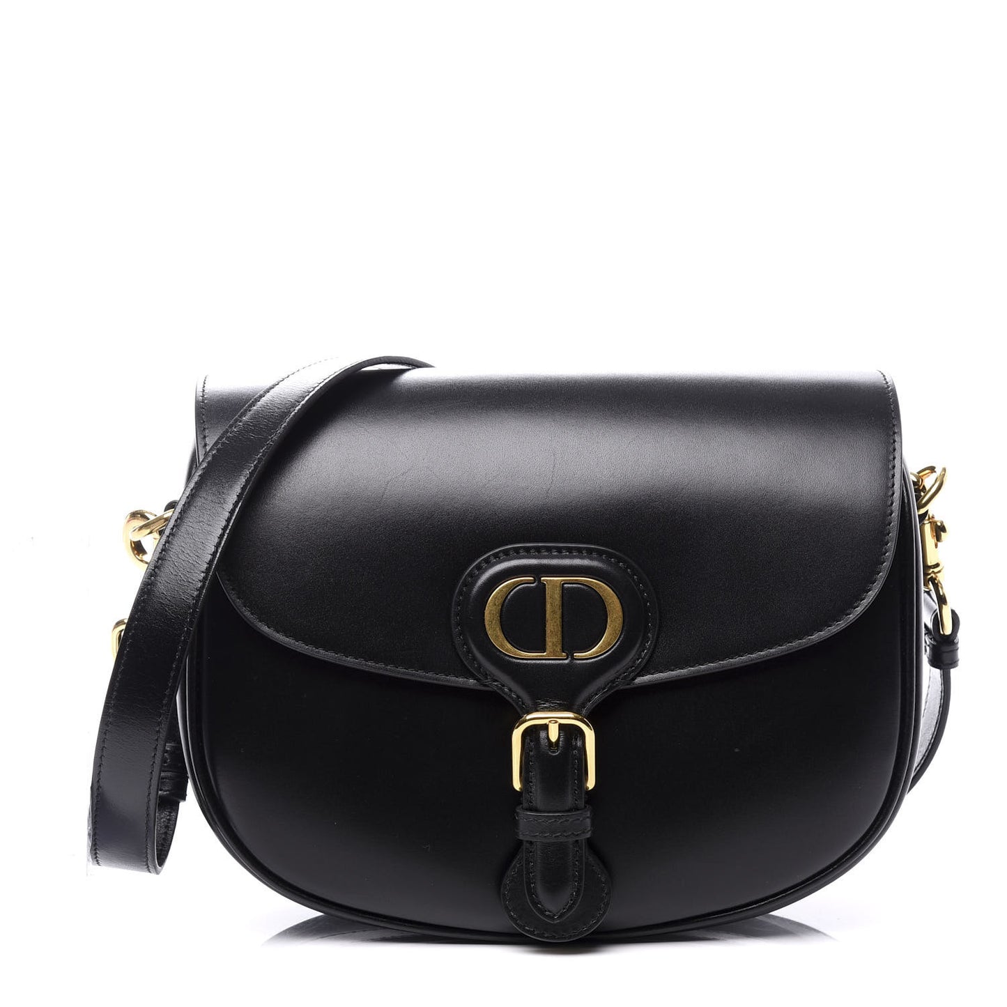 Box Calfskin Medium Bobby Flap Black