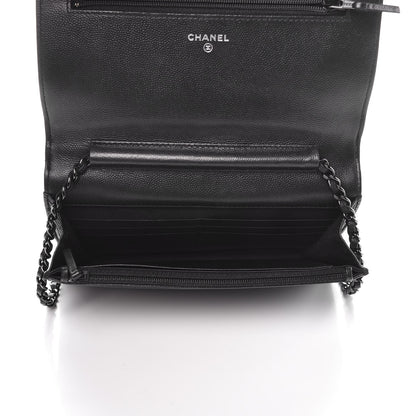 Chanel Caviar Quilted Boy Wallet On Chain WOC So Black 6 of 11