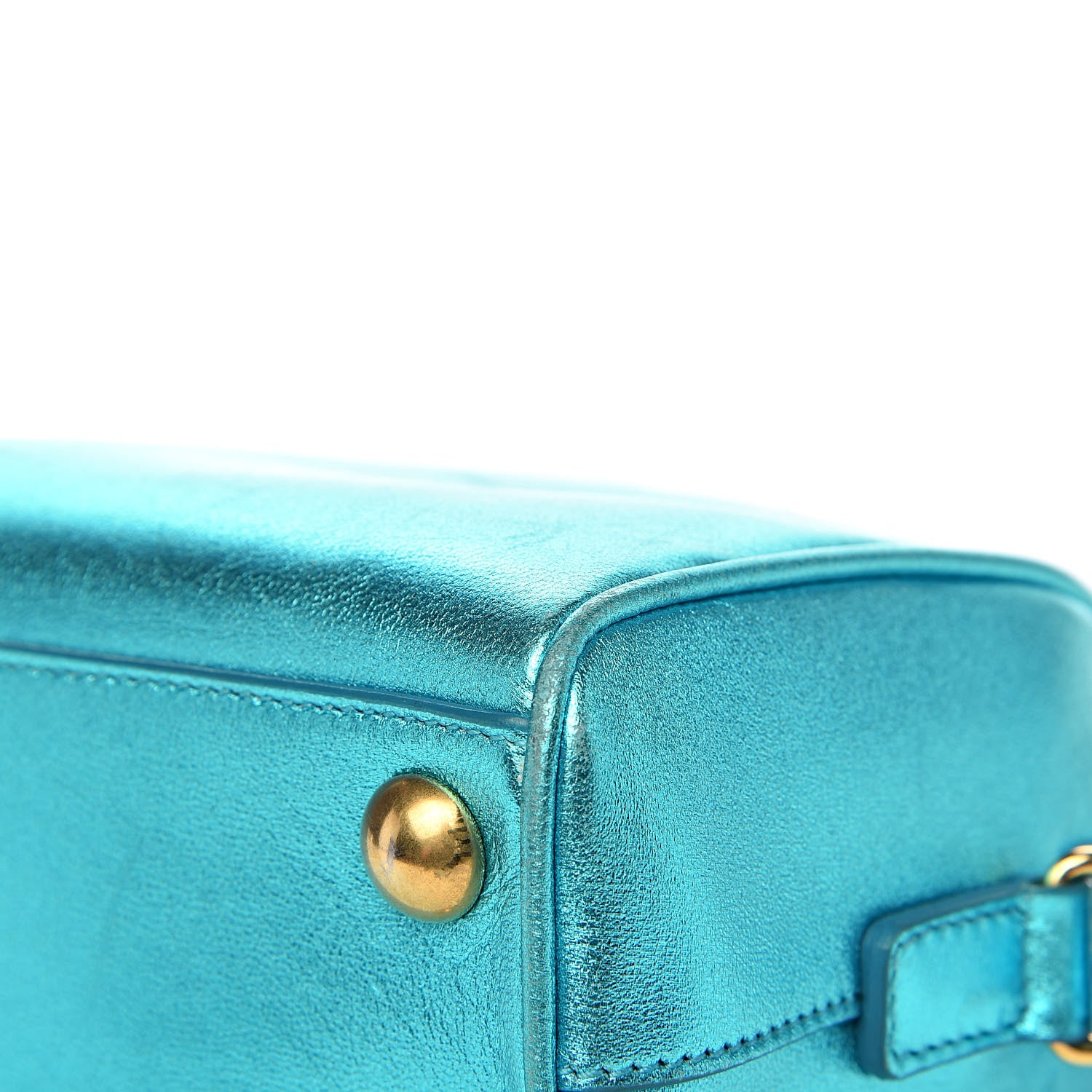 Saint Laurent Metallic Lambskin Classic Toy Duffle Blue 12 of 15