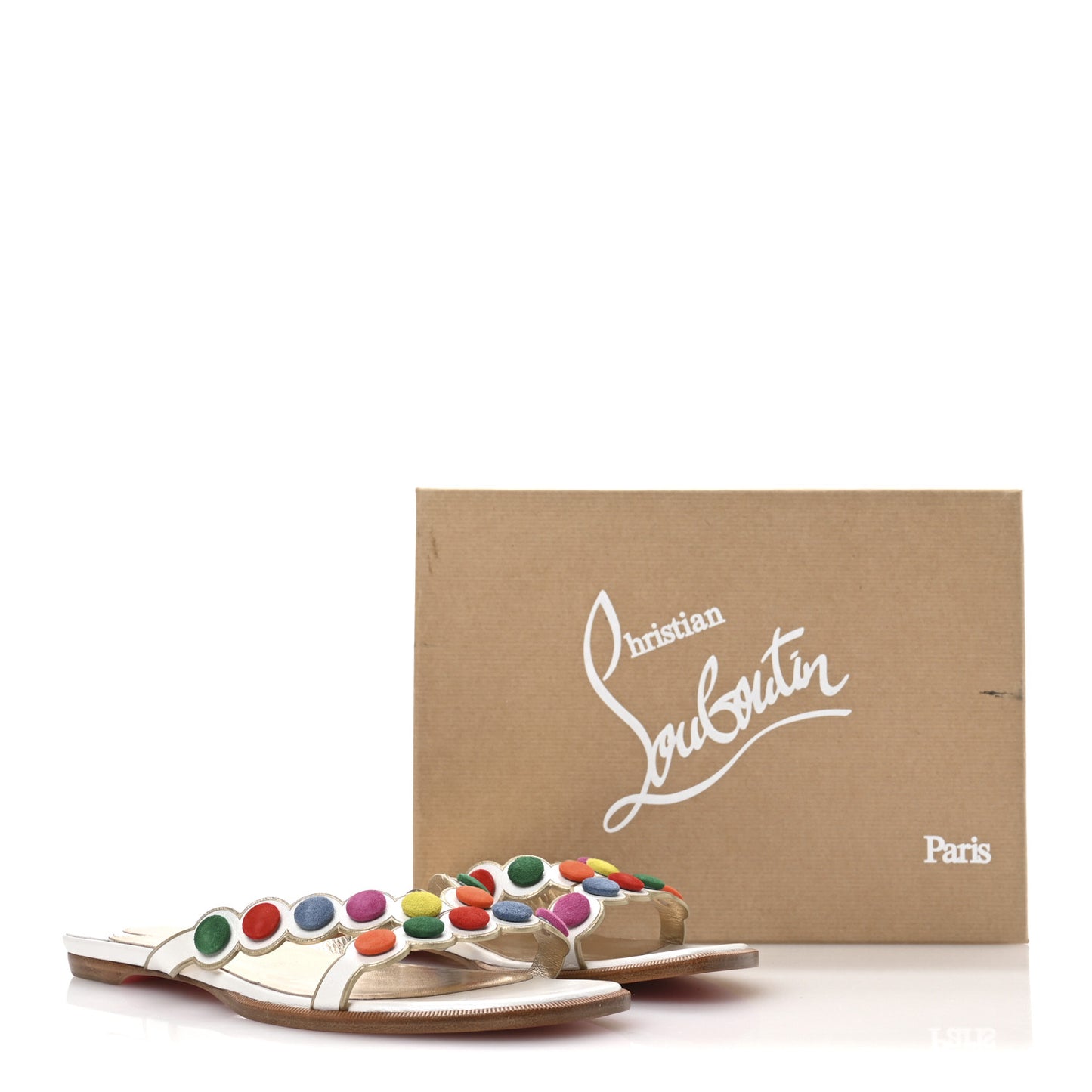 Kid Suede Smarta Flat Sandals 38 White Multicolor