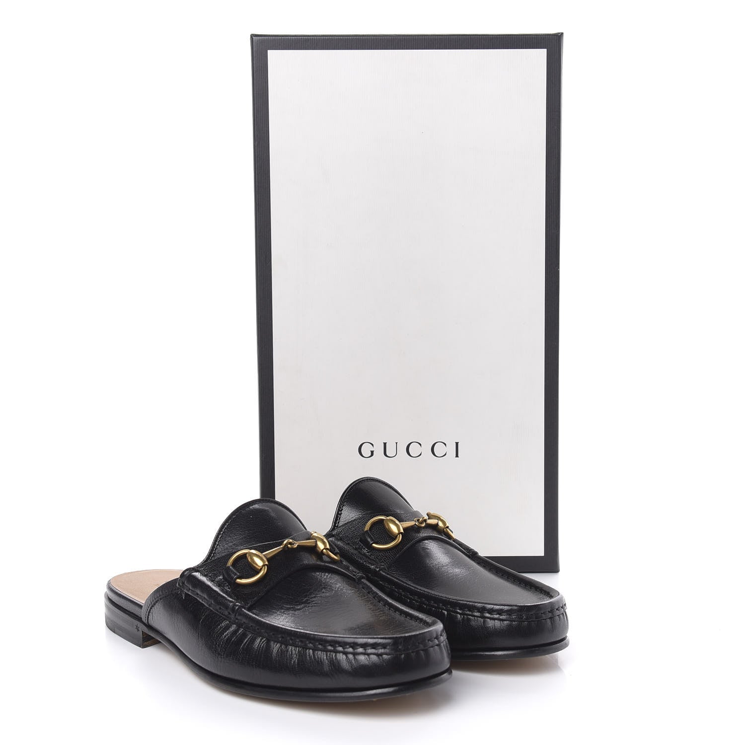 Gucci Goatskin Mens Horsebit Slippers 7 Black 9 of 9