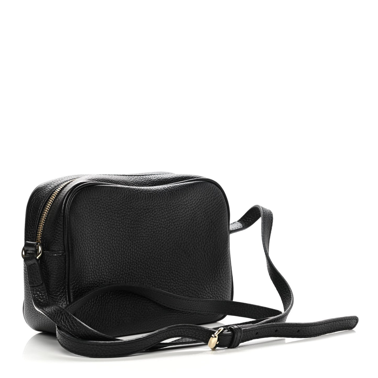 Pebbled Calfskin Small Soho Disco Bag Black