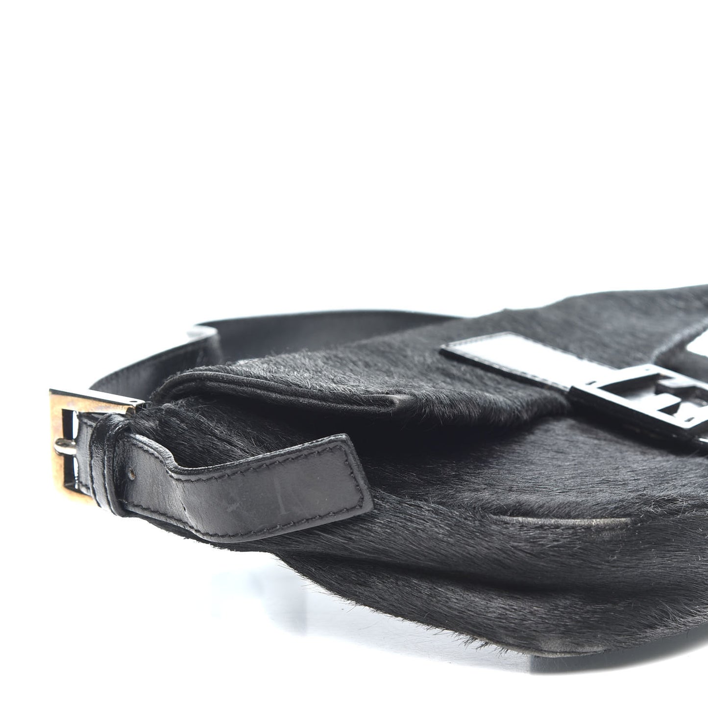 Calf Hair Baguette Black