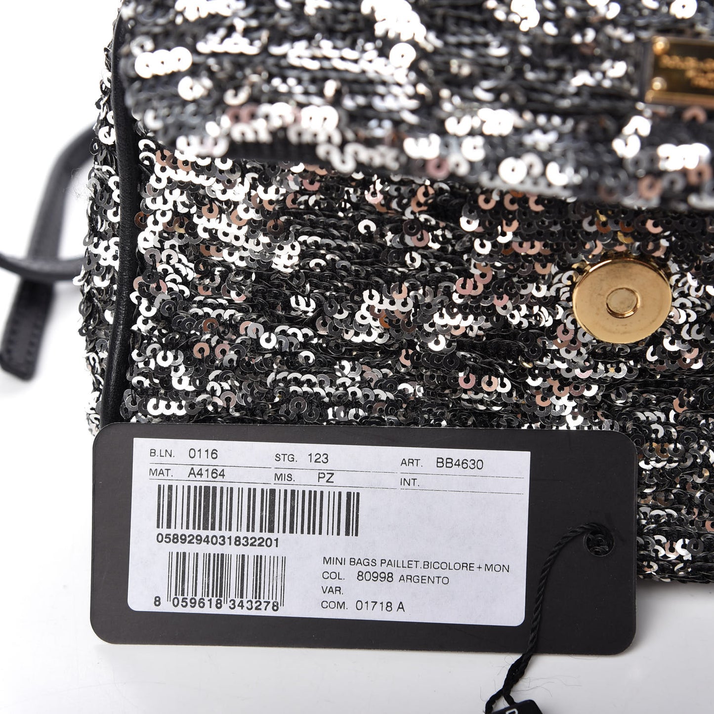Sequin Small Miss Sicily Satchel Black