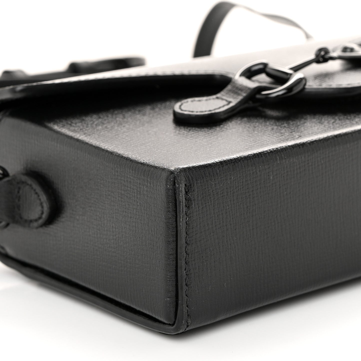 Azalea Calfskin Monochrome Mini Horsebit 1955 Shoulder Bag Black