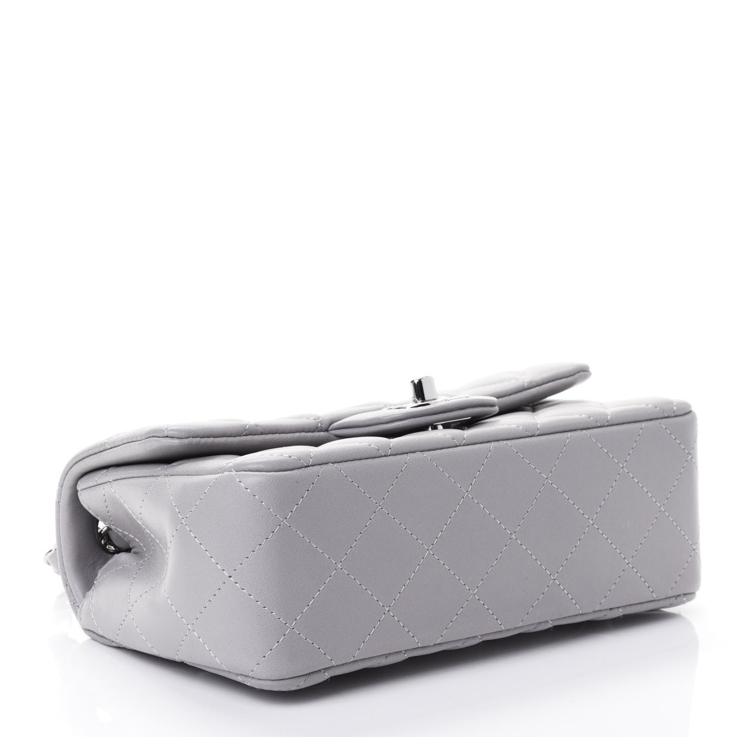 Chanel Lambskin Quilted Mini Rectangular Flap Grey 3 of 6