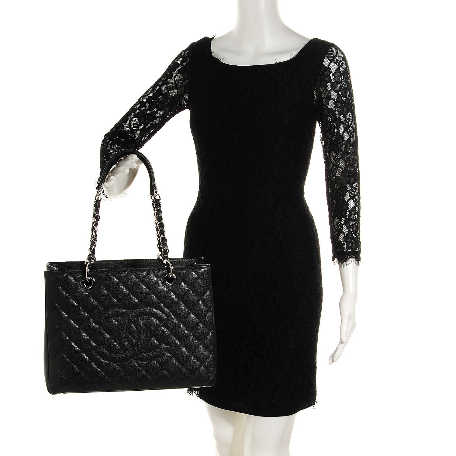 Chanel Caviar Grand Shopping Tote GST Dark Grey 2 of 15