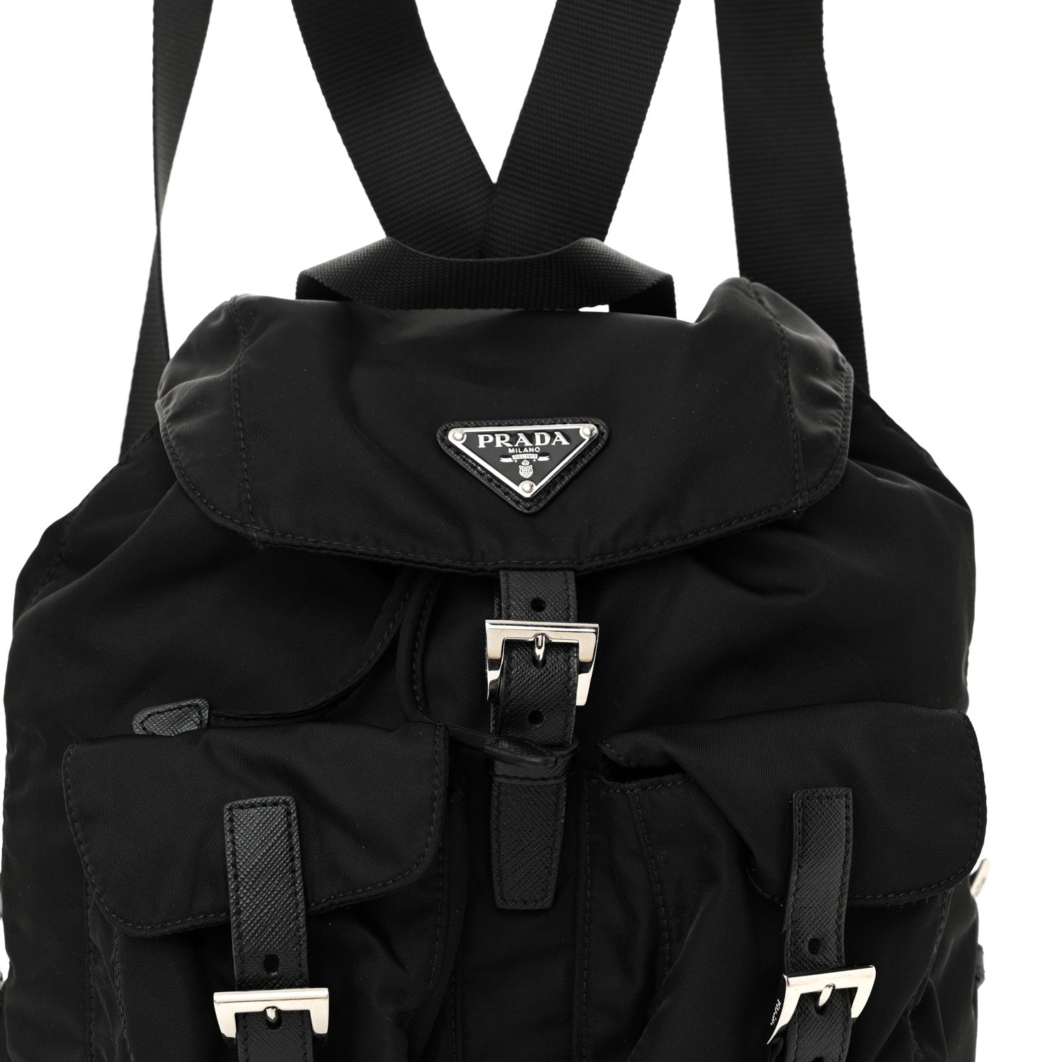Prada Tessuto Nylon Saffiano Small Backpack Black 8 of 10