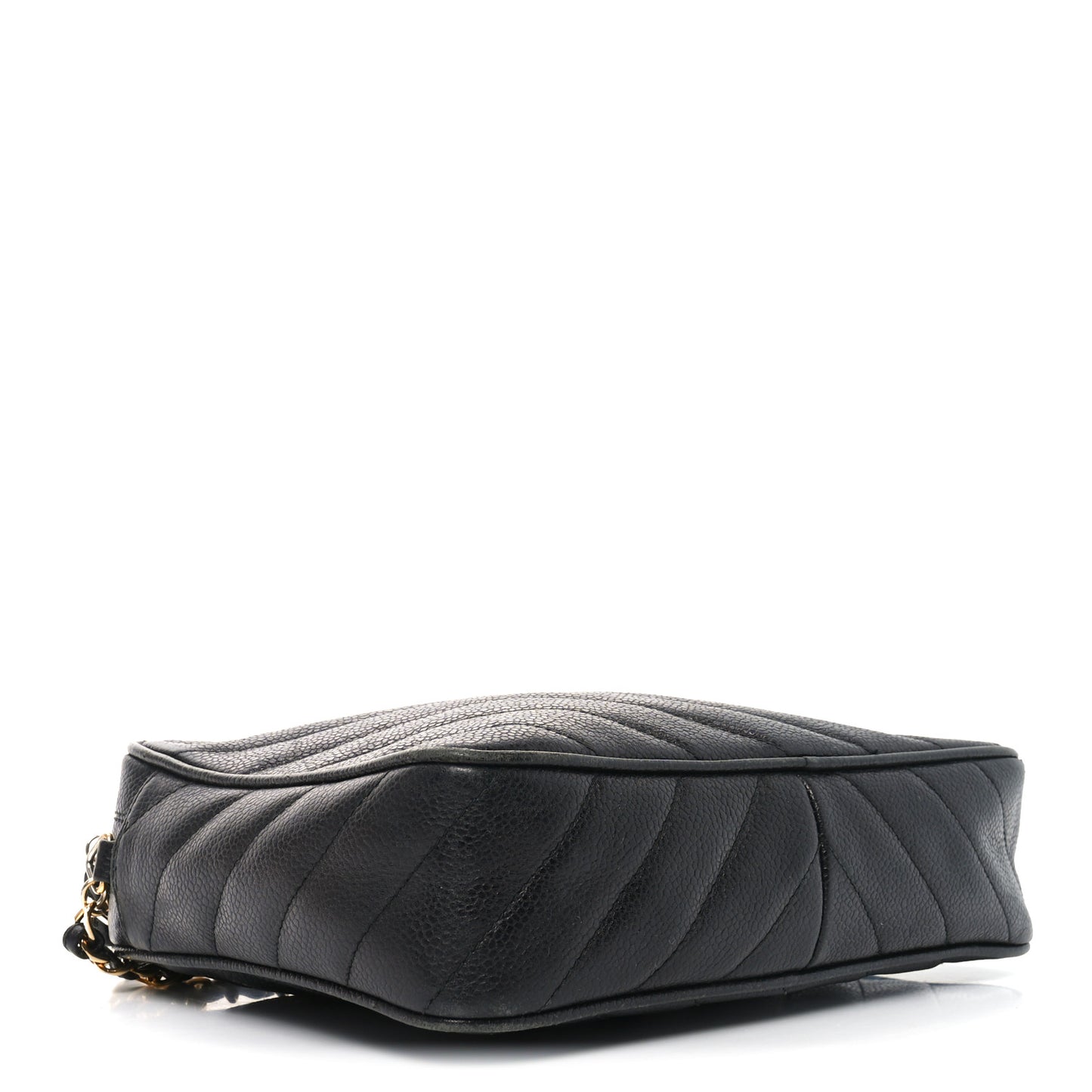 Caviar Chevron Quilted Camera Case Black