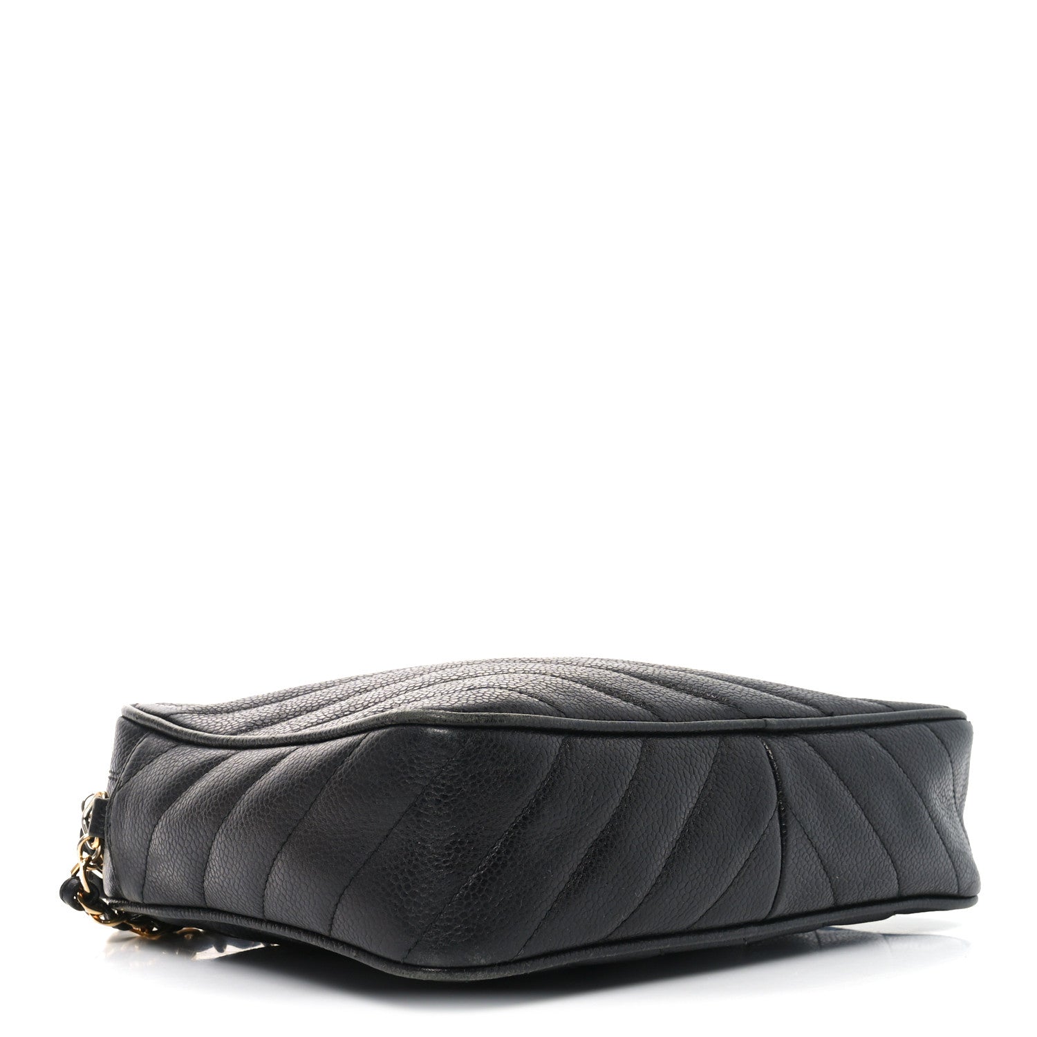 Chanel Caviar Chevron Quilted Camera Case Black 4 of 10