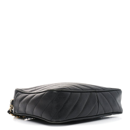 Chanel Caviar Chevron Quilted Camera Case Black 4 of 10