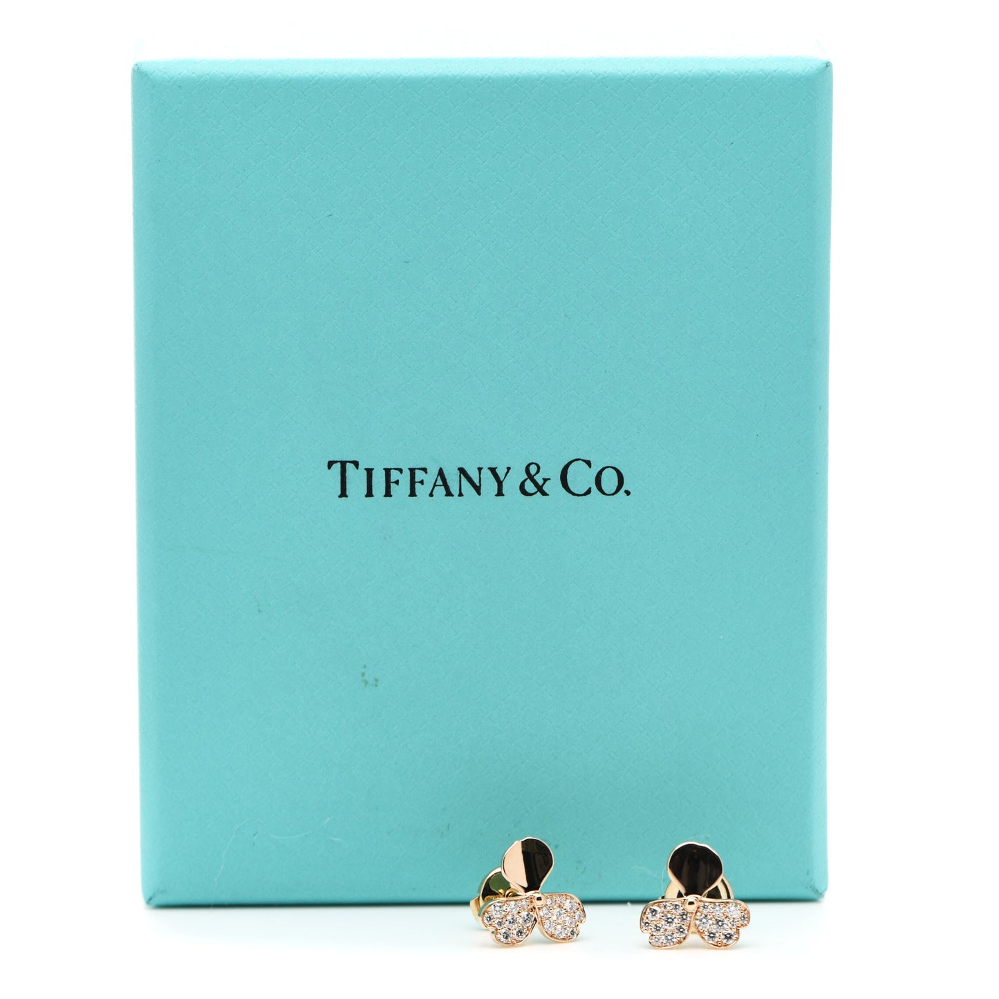 18K Rose Gold Diamond Paper Flowers Earrings