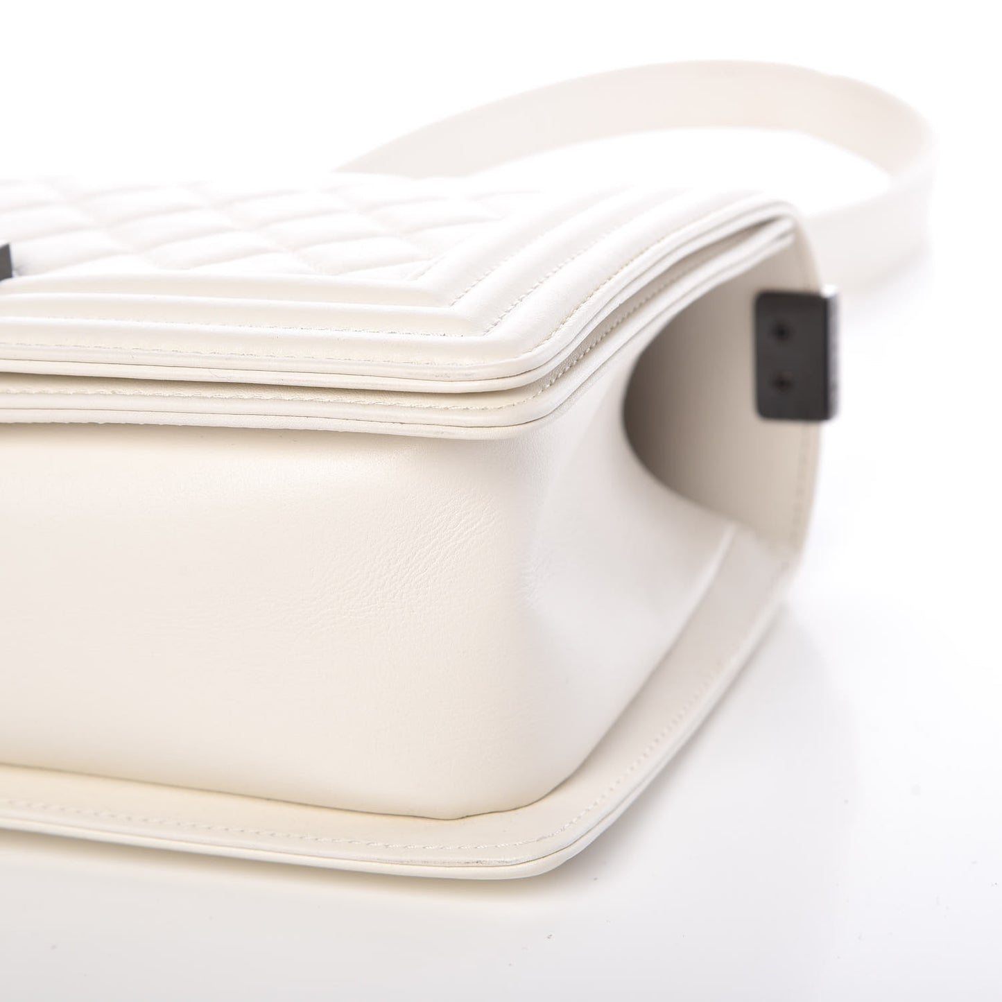 Calfskin Quilted Medium Boy Flap White