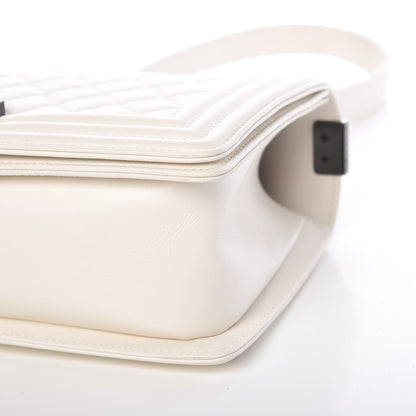 Chanel Calfskin Quilted Medium Boy Flap White 9 of 9