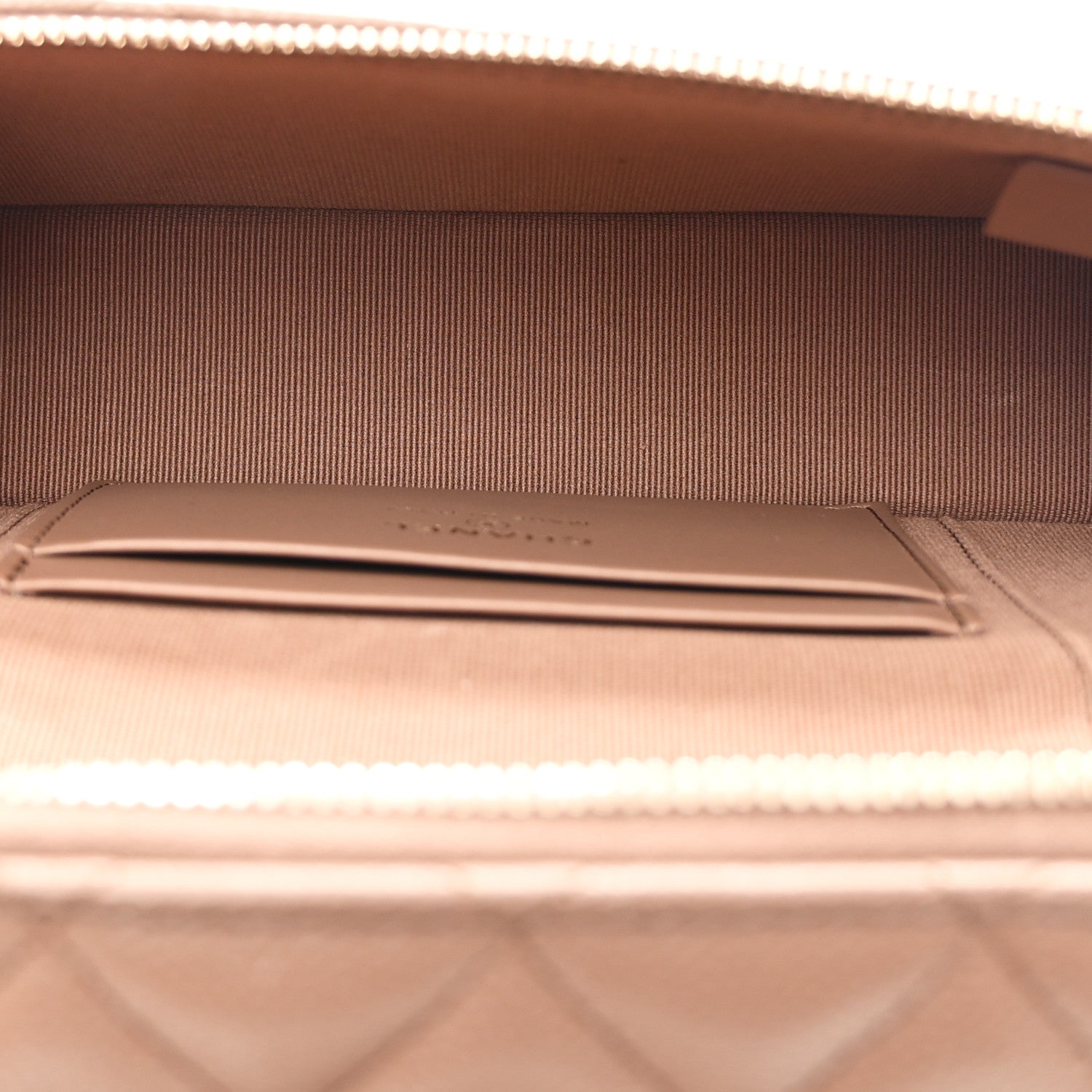 Chanel Caviar Quilted Top Handle Slim Vanity With Chain Dark Beige 5 of 11