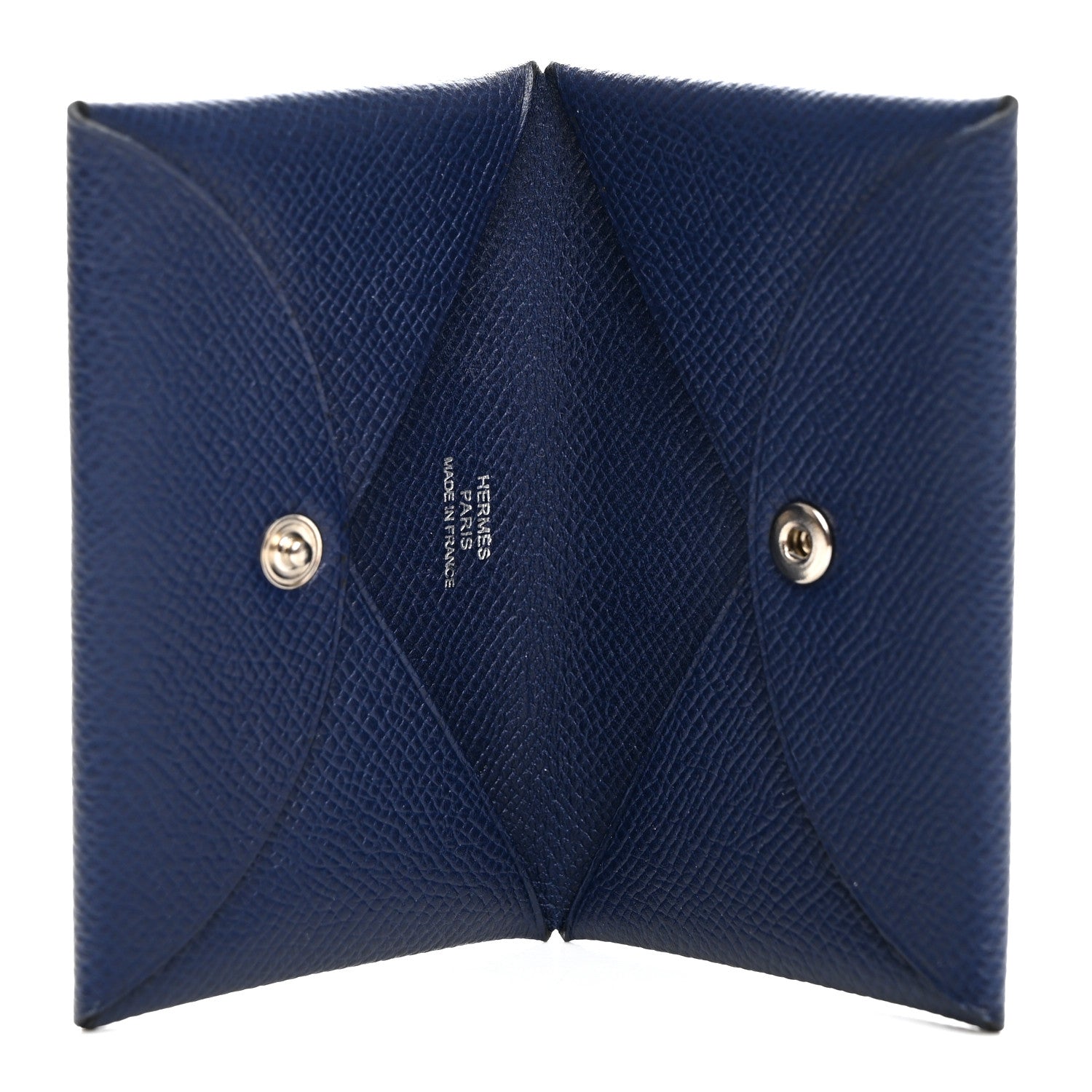 Hermes Epsom Calvi Card Case Bleu Saphir 5 of 8