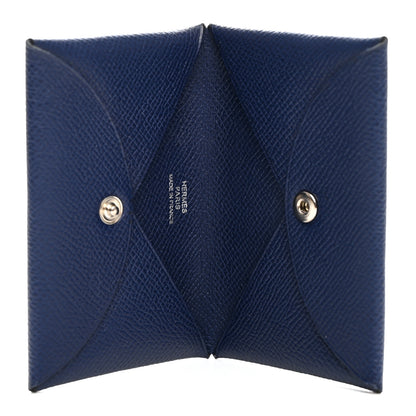 Hermes Epsom Calvi Card Case Bleu Saphir 5 of 8
