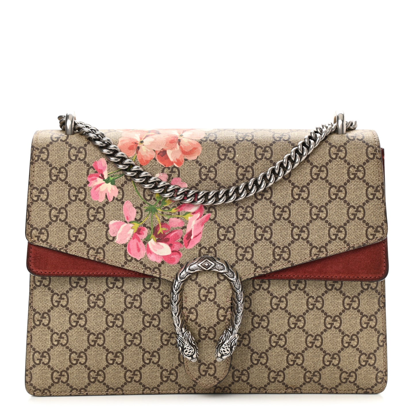 GG Supreme Monogram Blooms Medium Dionysus Shoulder Bag Beige Multicolor Dry Rose