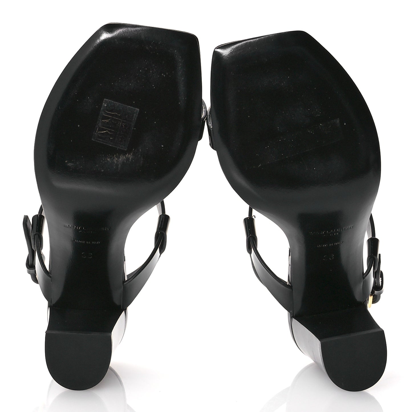 Patent Calfskin Cassandra 75 Sandals 36 Black