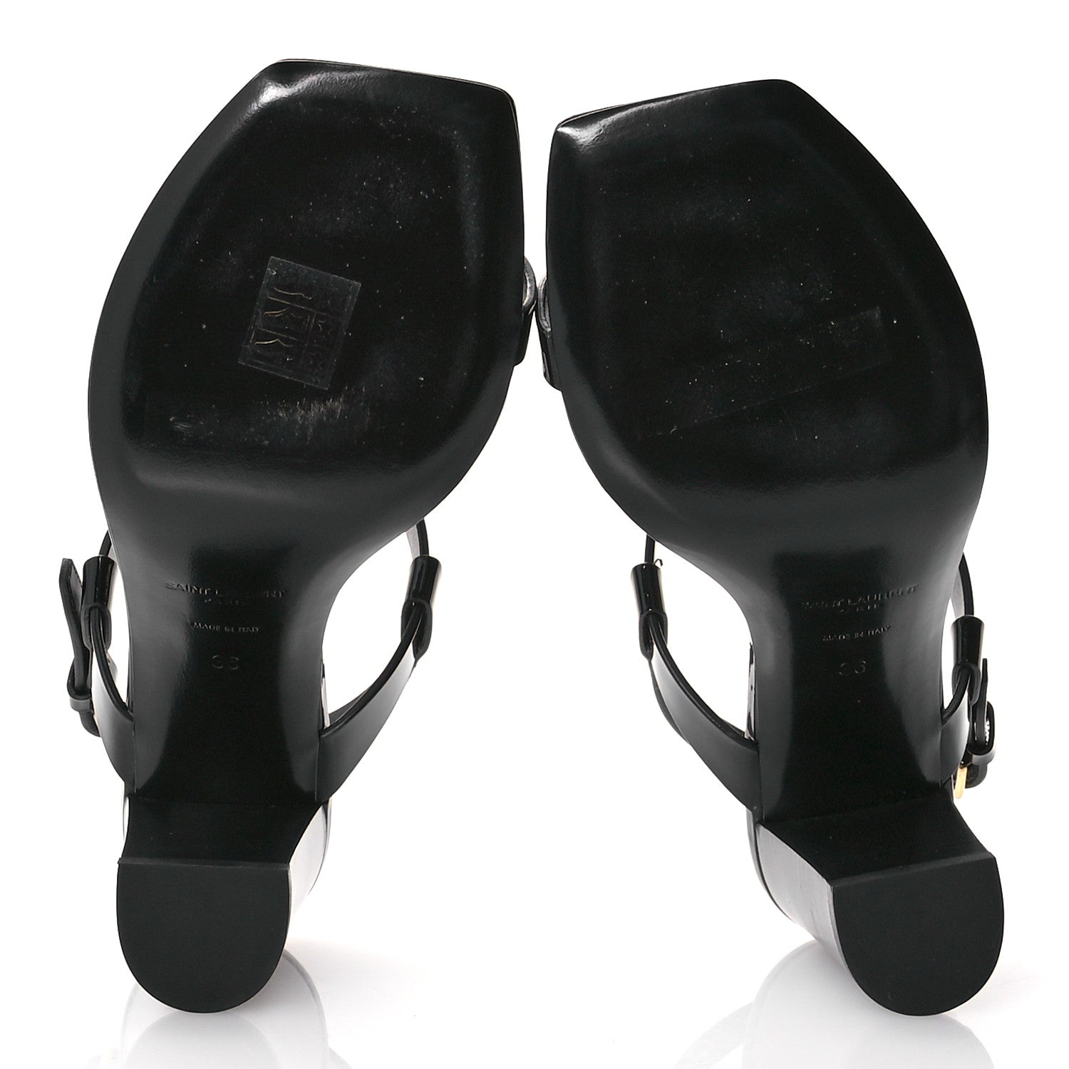 Saint Laurent Patent Calfskin Cassandra 75 Sandals 36 Black 6 of 10