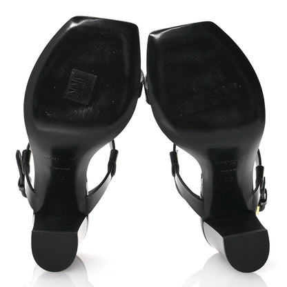 Saint Laurent Patent Calfskin Cassandra 75 Sandals 36 Black 6 of 10