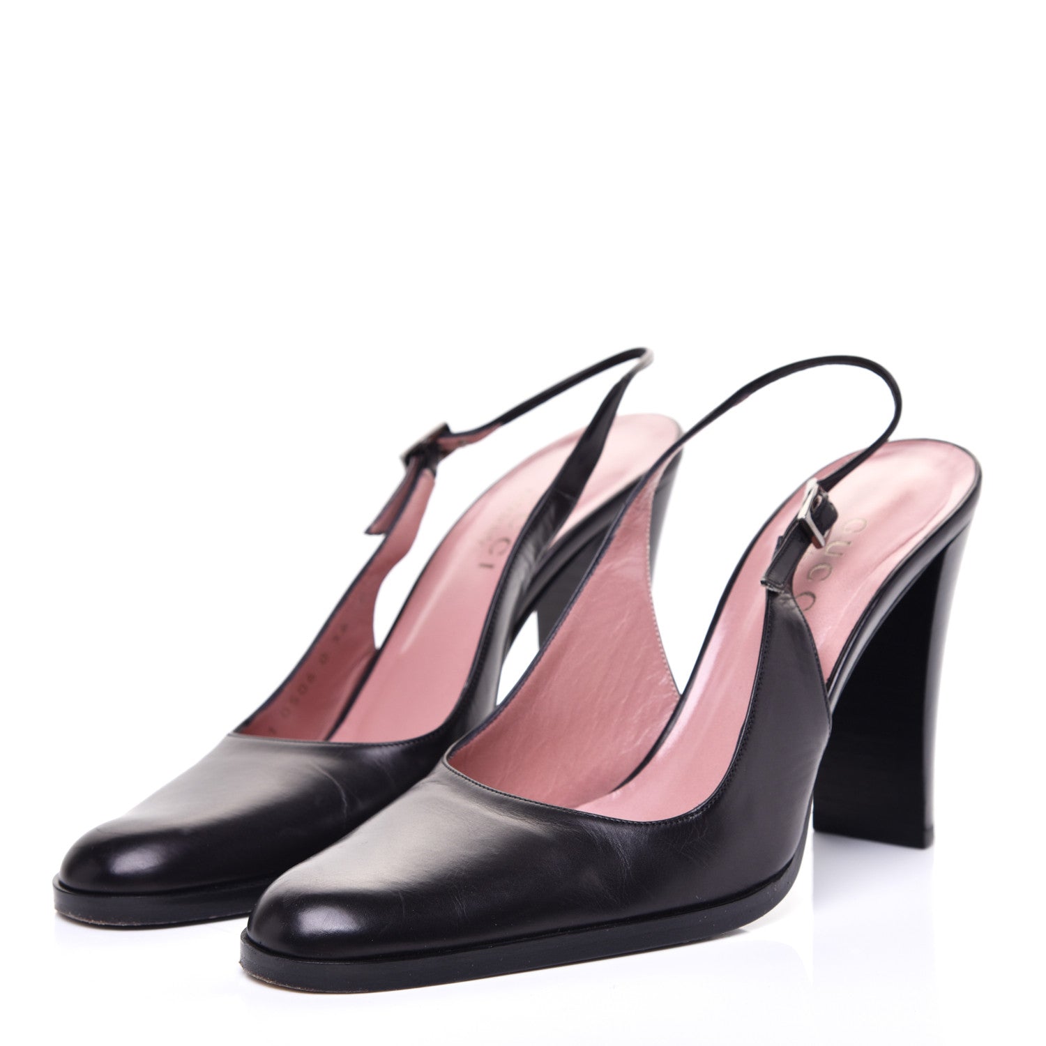 Gucci Calfskin Slingback Pumps 36 Black 3 of 9