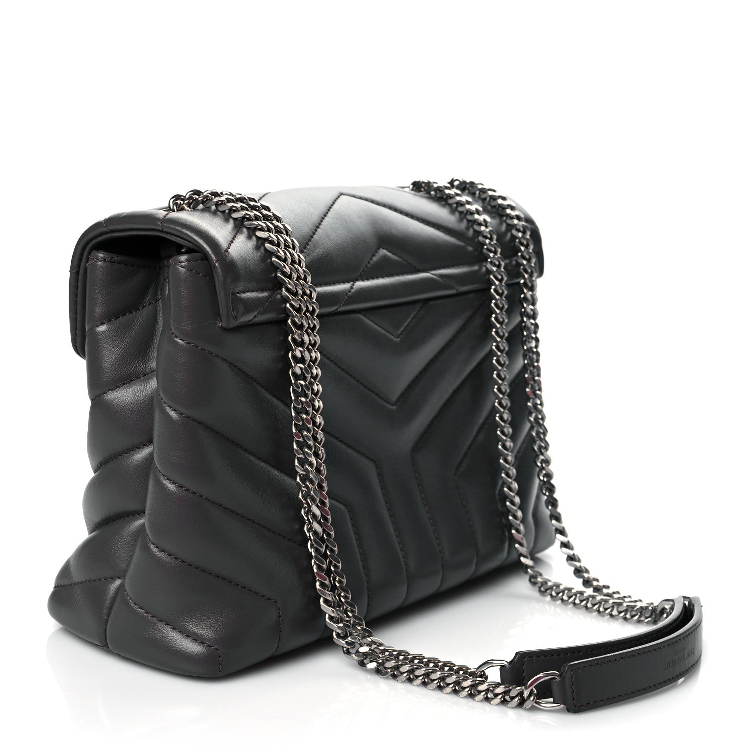 Saint Laurent Calfskin Y Quilted Monogram Small Loulou Chain Satchel Earth 3 of 10