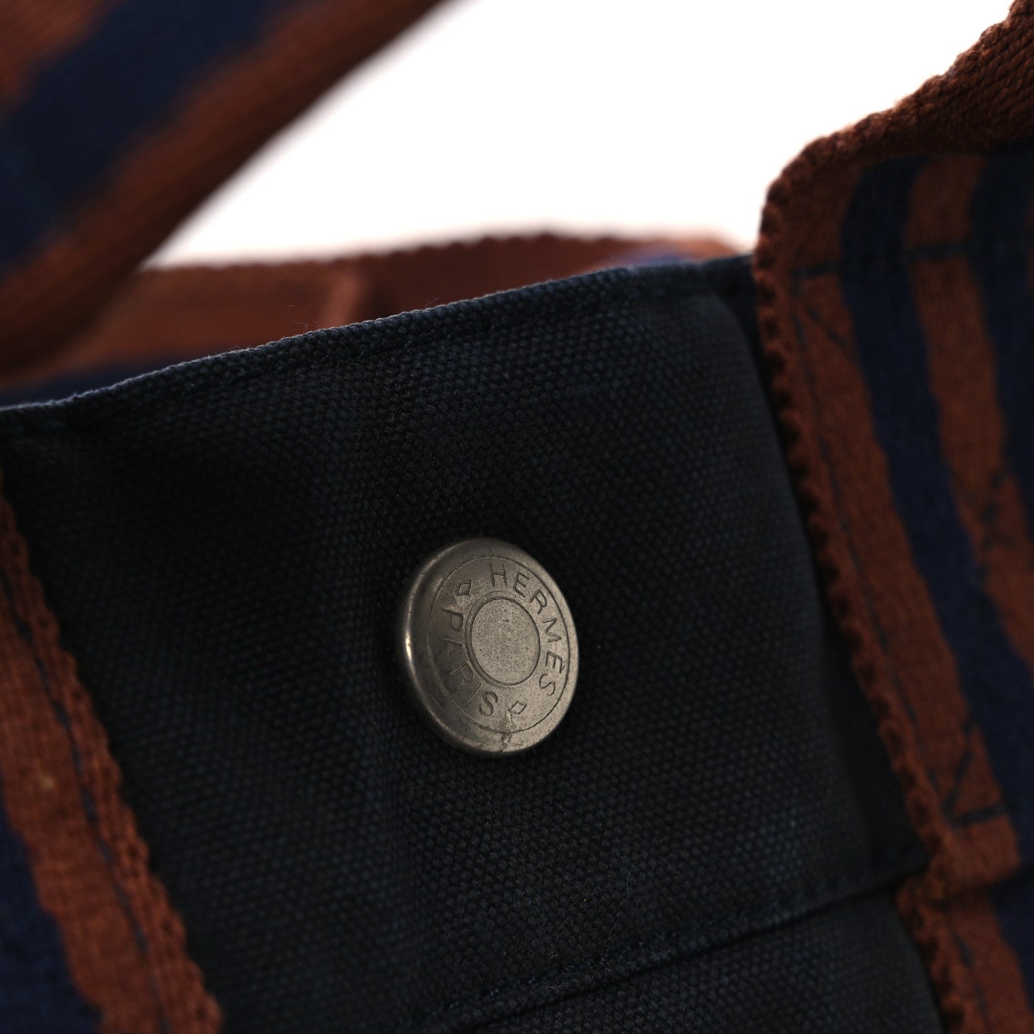 Hermes Canvas Tout Fourre PM Navy Brown 14 of 14