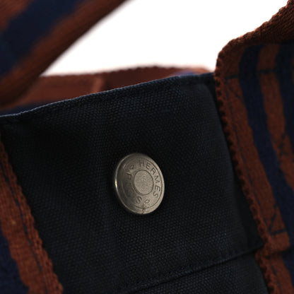 Hermes Canvas Tout Fourre PM Navy Brown 14 of 14