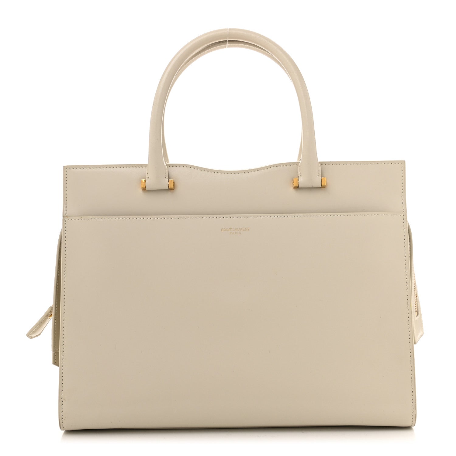 Saint Laurent Shiny Calfskin Medium Uptown Tote White 1 of 13