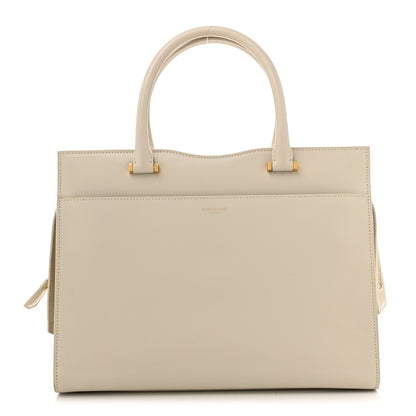 Saint Laurent Shiny Calfskin Medium Uptown Tote White 1 of 13