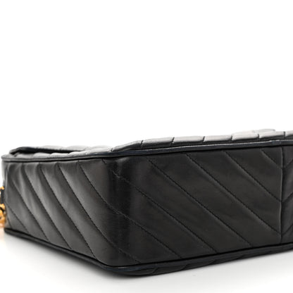 Chanel Lambskin Diagonal Quilted Tassel Camera Bag Black 8 of 9