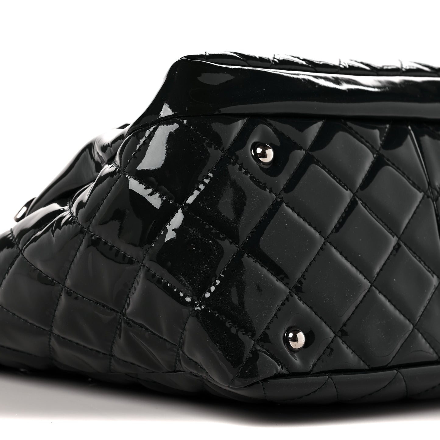 Patent Quilted Chic and Glitter Large Tote Black