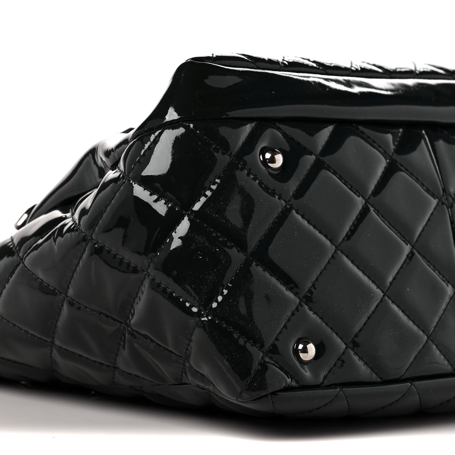 Chanel Patent Quilted Chic and Glitter Large Tote Black 9 of 10