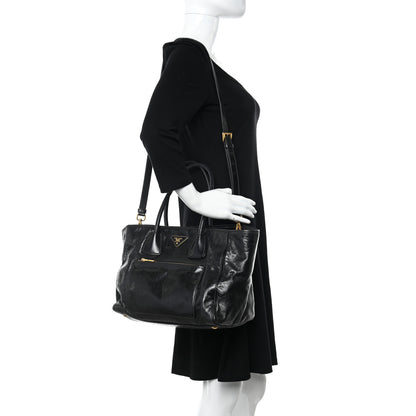 Prada Vitello Shine Tote Black 2 of 9