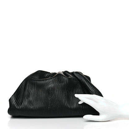 Bottega Veneta Bark Calfskin Embossed The Pouch Oversized Clutch Black 2 of 9