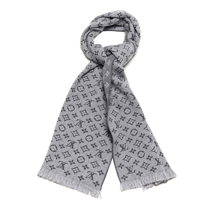 Louis Vuitton Wool Monogram Classic Scarf Grey 1 of 5