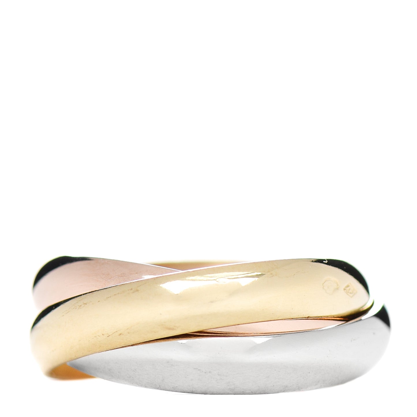 18K Pink Yellow White Gold Classic Les Must De Cartier Trinity Ring 51 5.75