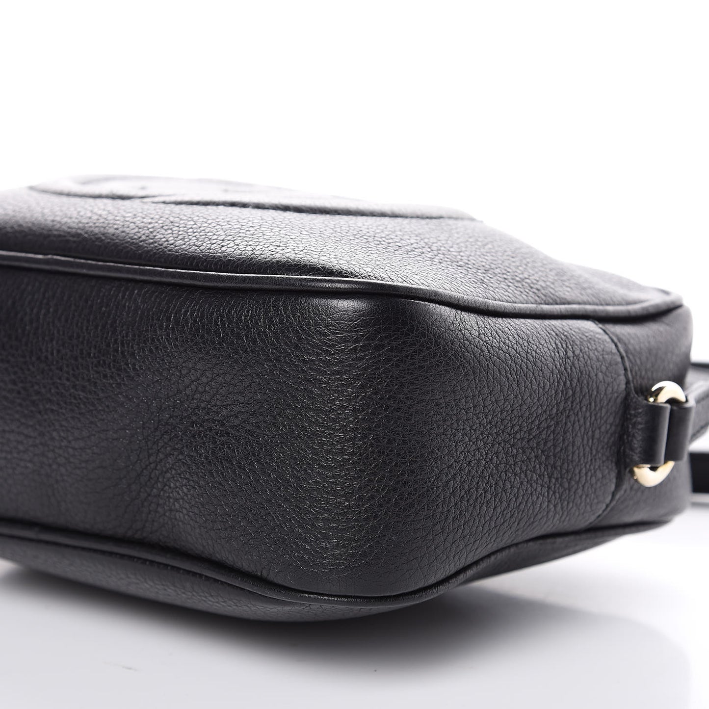 Pebbled Calfskin Small Soho Disco Bag Black