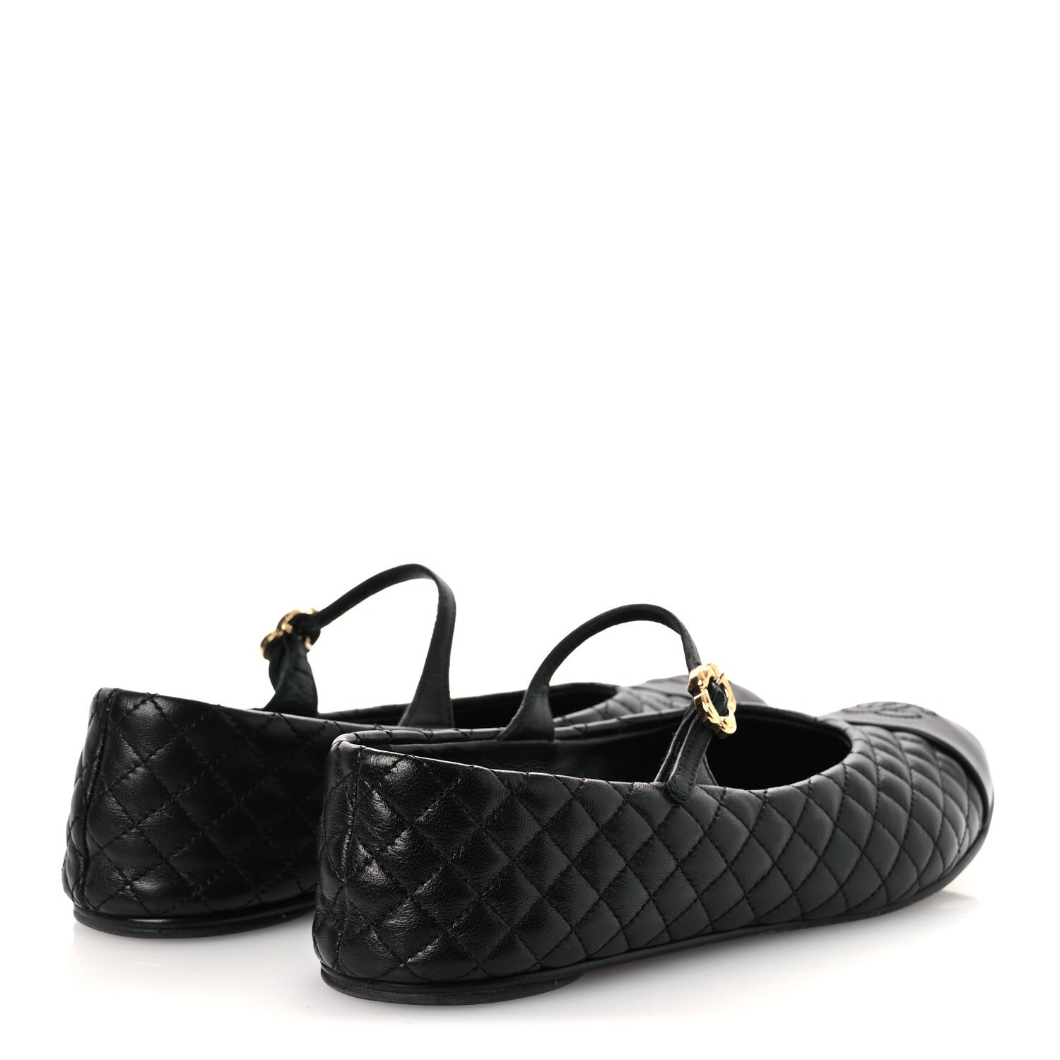 Chanel Lambskin Quilted Mary Jane Flats 38.5 Black 5 of 14