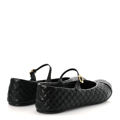 Chanel Lambskin Quilted Mary Jane Flats 38.5 Black 5 of 14