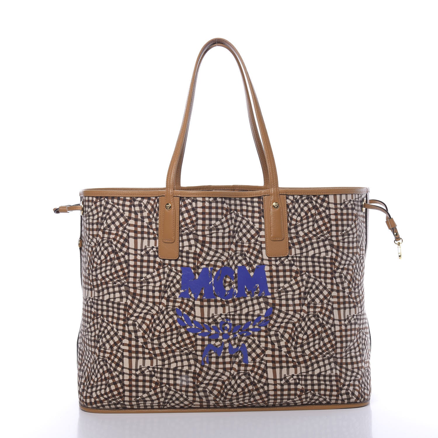 MCM Visetos Large Liz Reversible Shopper Tote Cognac 4 of 16