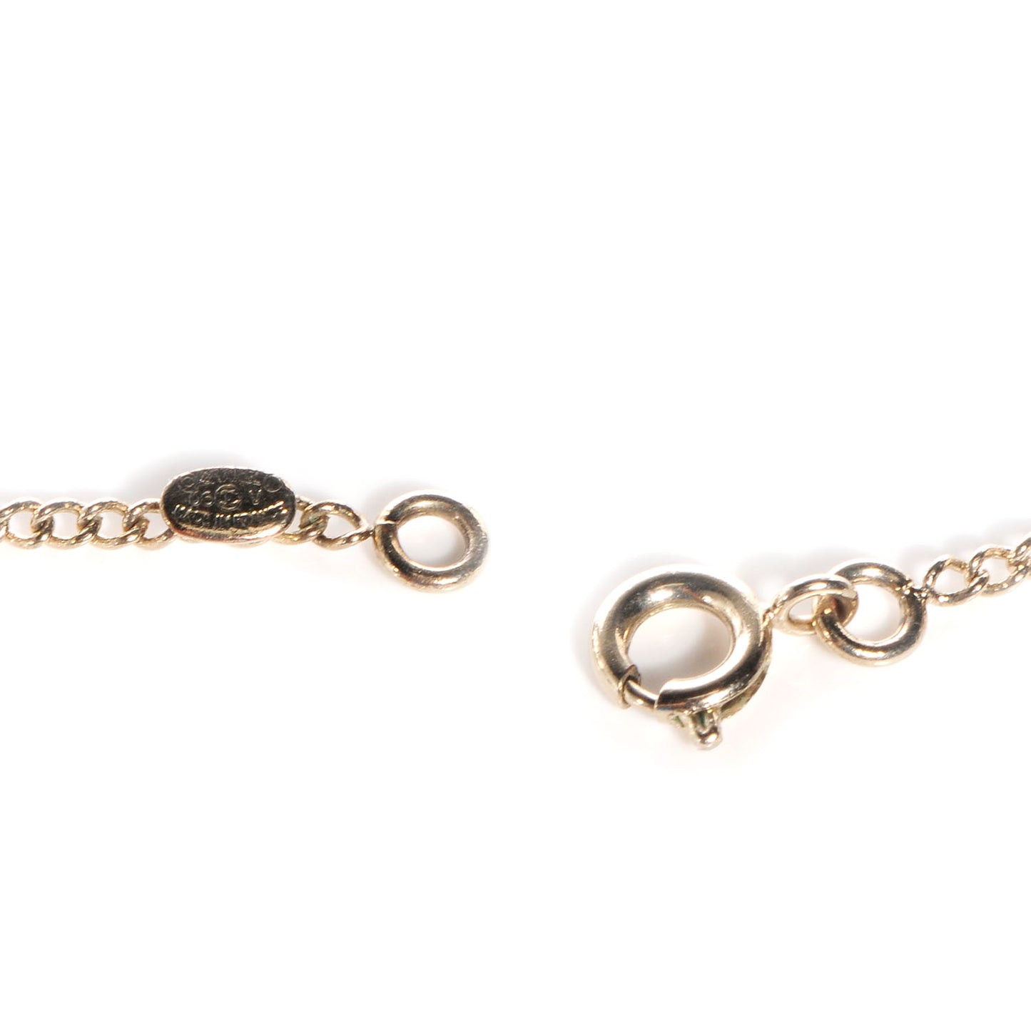 Enamel CC Necklace Beige