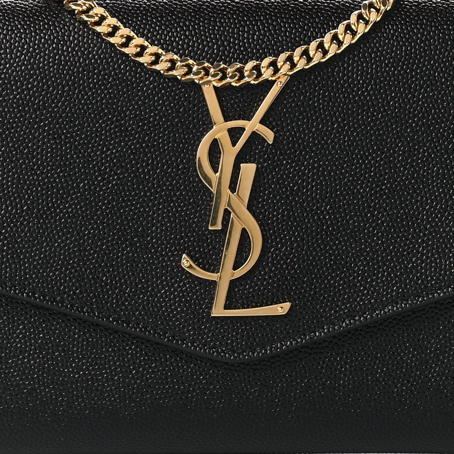 Saint Laurent Grain De Poudre Uptown Chain Wallet Black 9 of 10