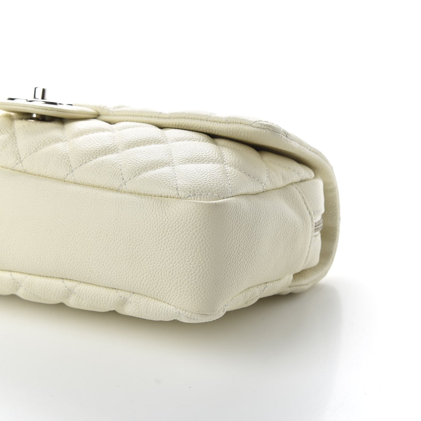 Caviar Quilted Jumbo Easy Flap Dark White