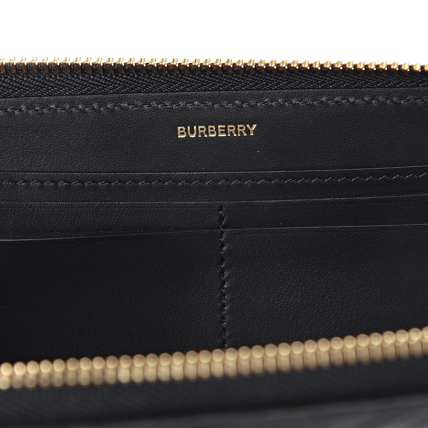 Burberry Calfskin Embossed Monogram Zip Around Wallet Black 5 of 6
