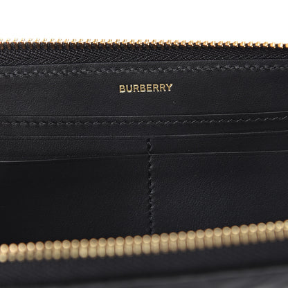 Burberry Calfskin Embossed Monogram Zip Around Wallet Black 5 of 6